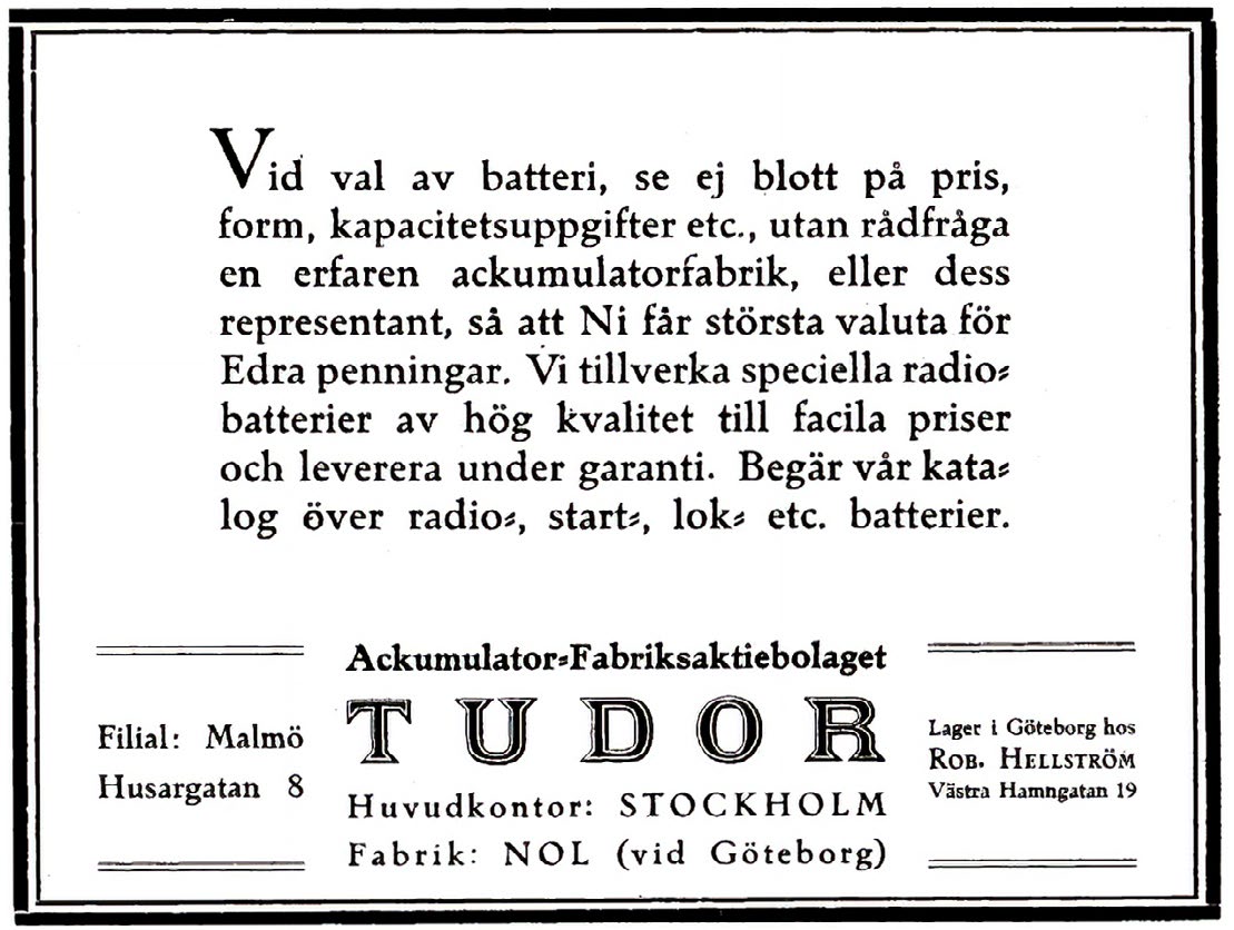 Tudor newspaper advertisement, 1930s