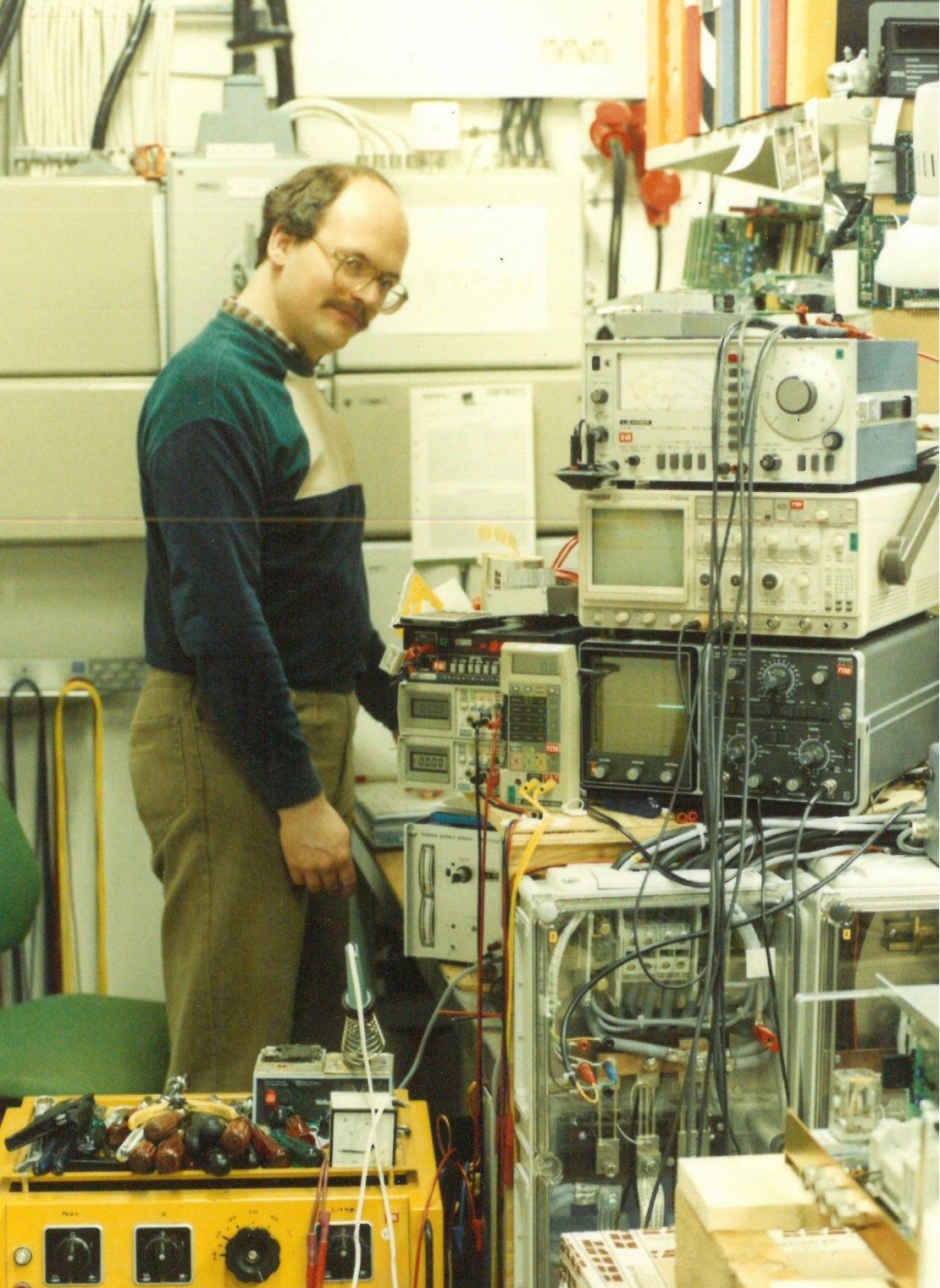 Anders in the test area, 1980s–1990s