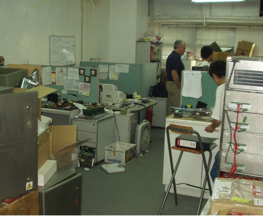 Kraftelektronik employees during a visit of Kraft CPS Ltd, 2000s