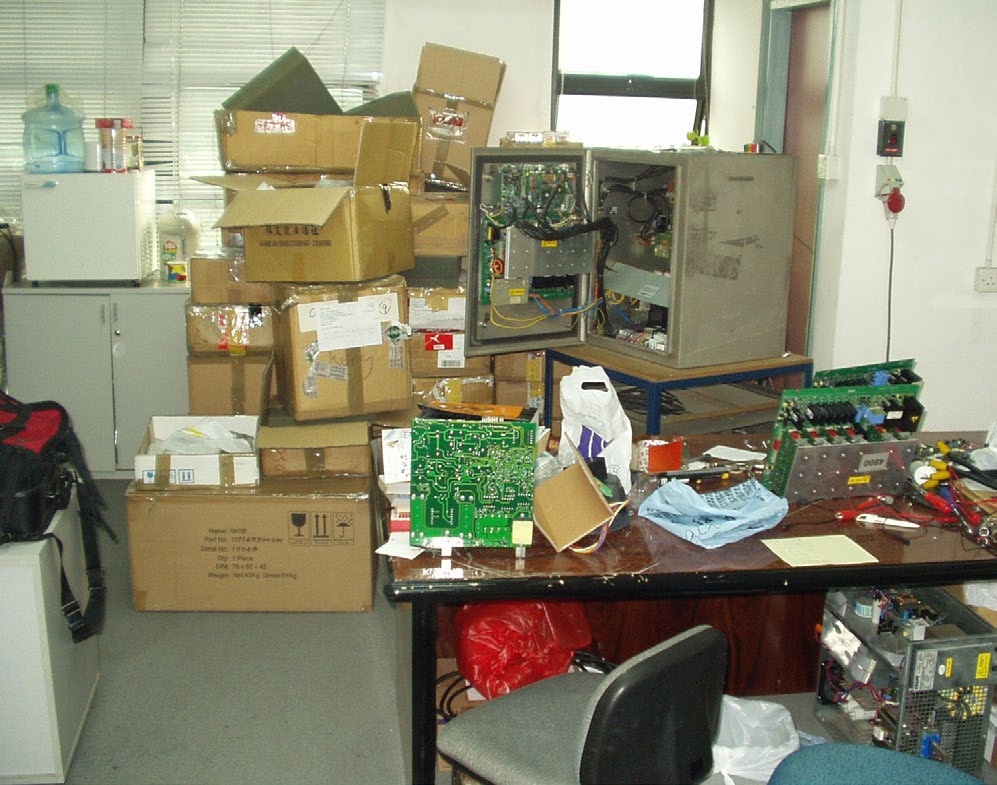 Kraftelektronik employees during a visit of Kraft CPS Ltd, 2000s