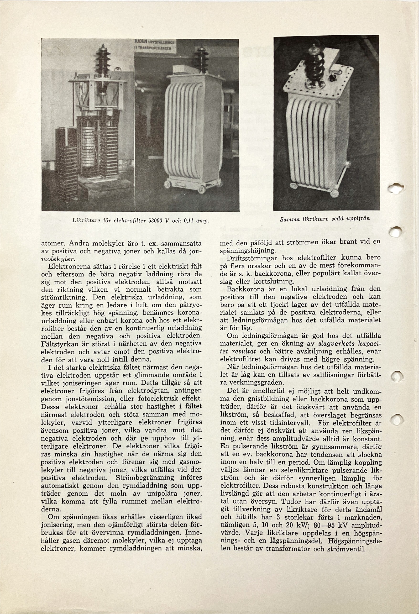 High-voltage rectifier before being submerged in oil