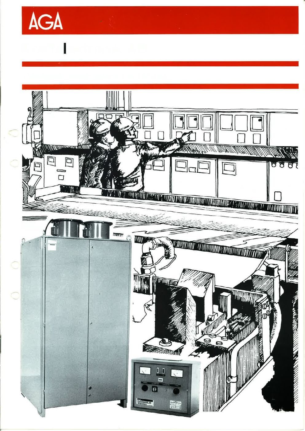 Illustration of the AGA Kraftelektronik production hall, 1970s
