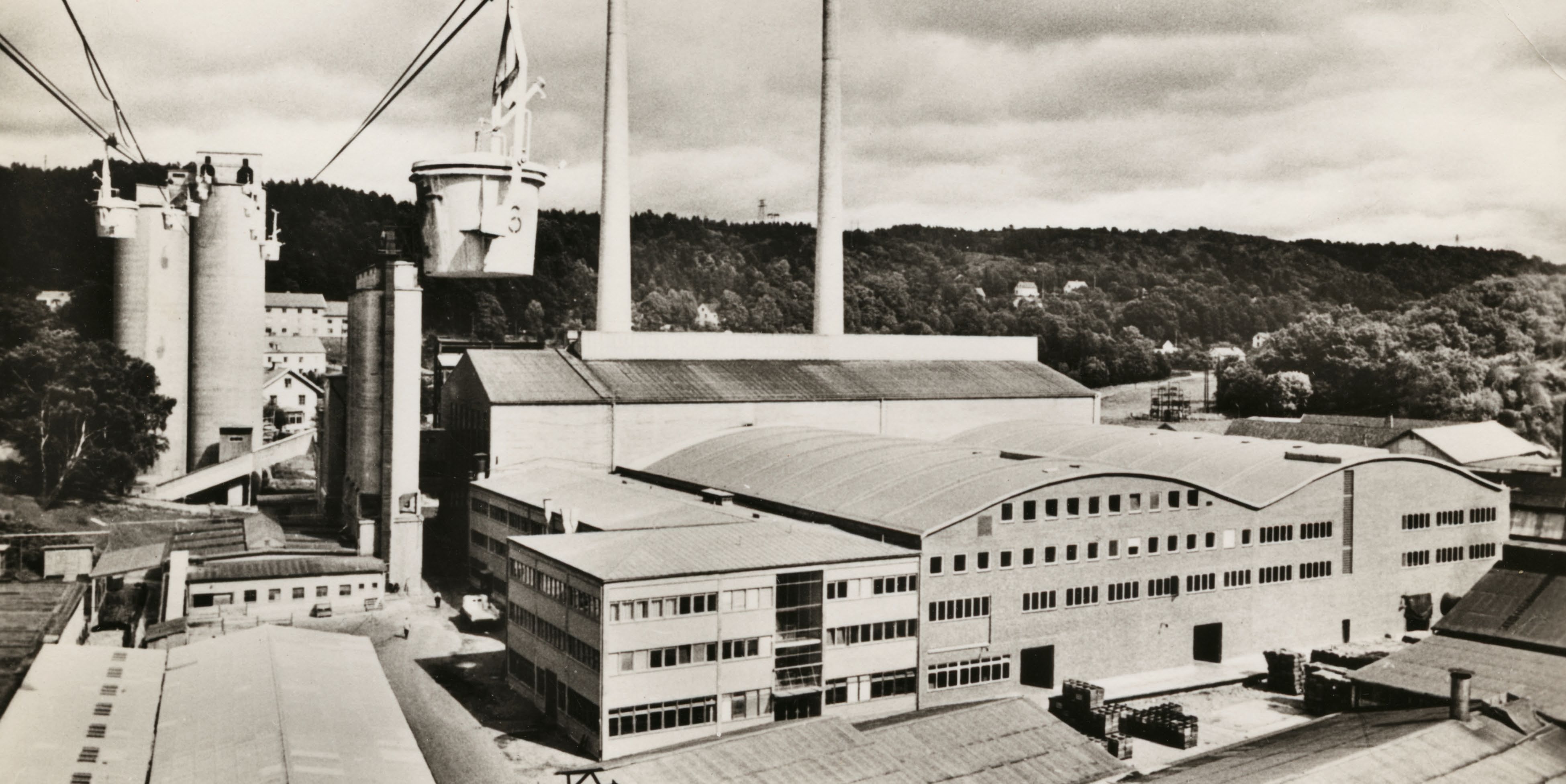 Surte Glasbruk in 1956 — the glass factory whose closure made the move possible