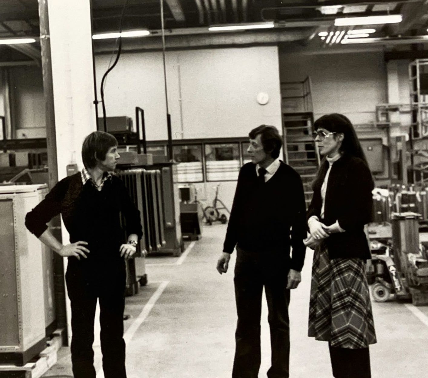 Employees in a production area of the new Surte facility, 1980s — same area still in use today