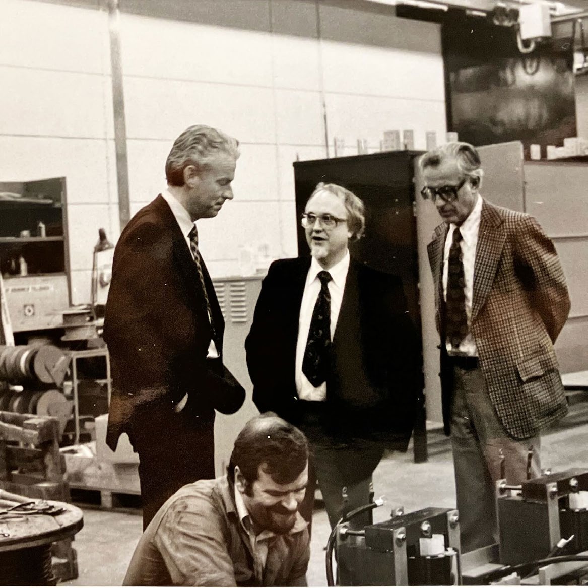 Employees in a test area of the new Surte facility, 1980s