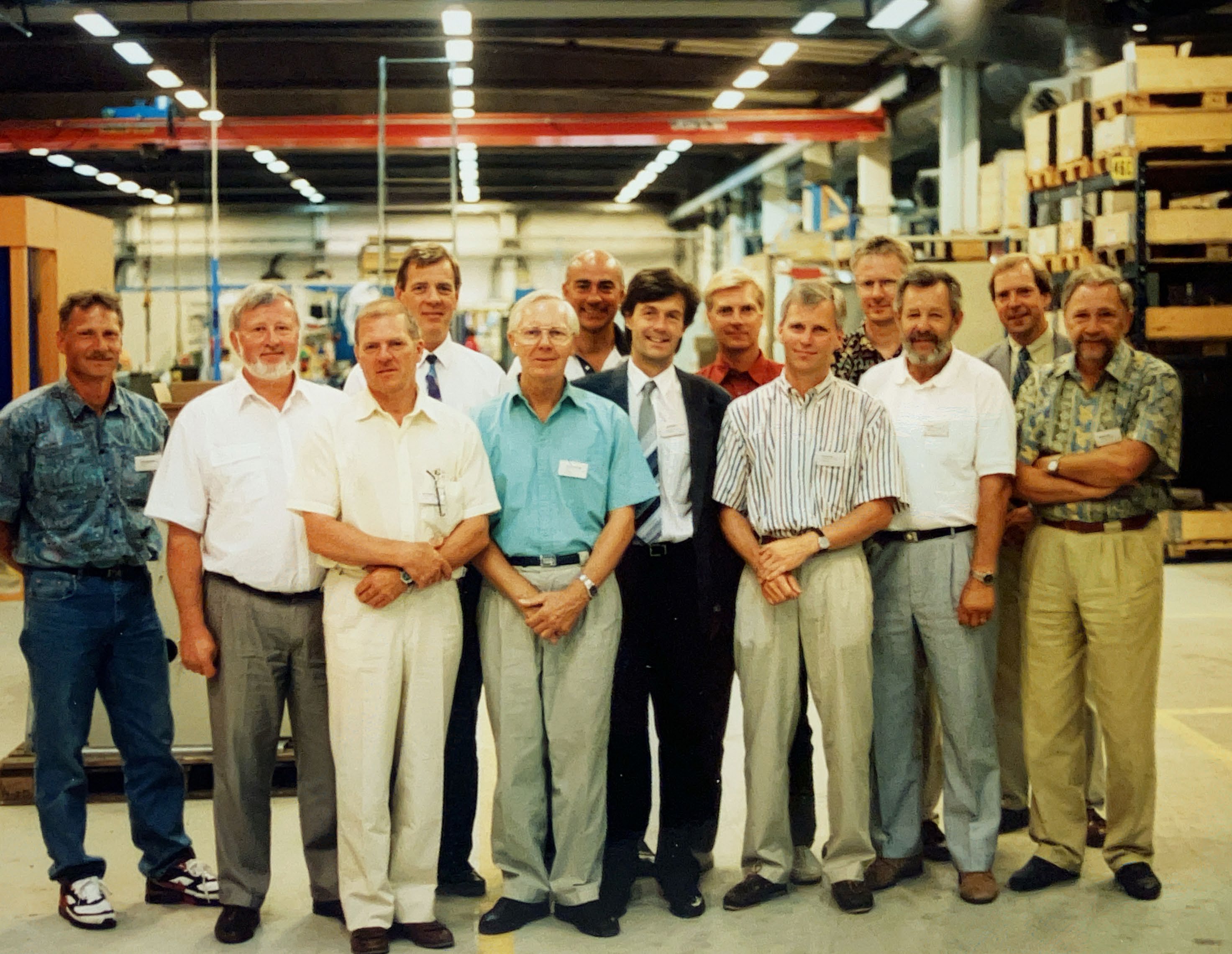 Employees in the production area of the UPS division, 1990s