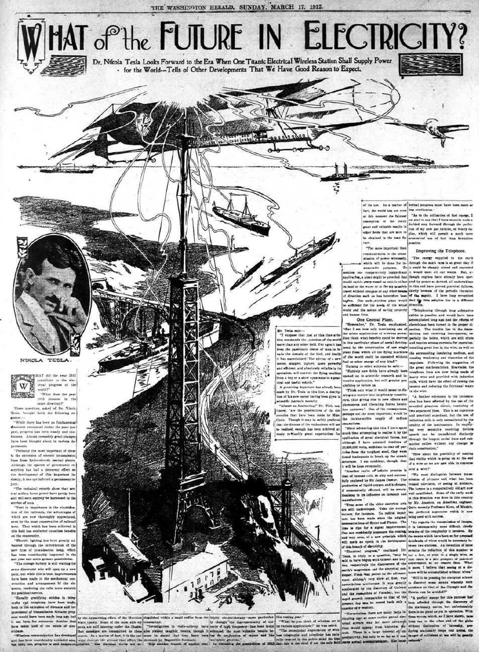 Portrait of Nikola Tesla